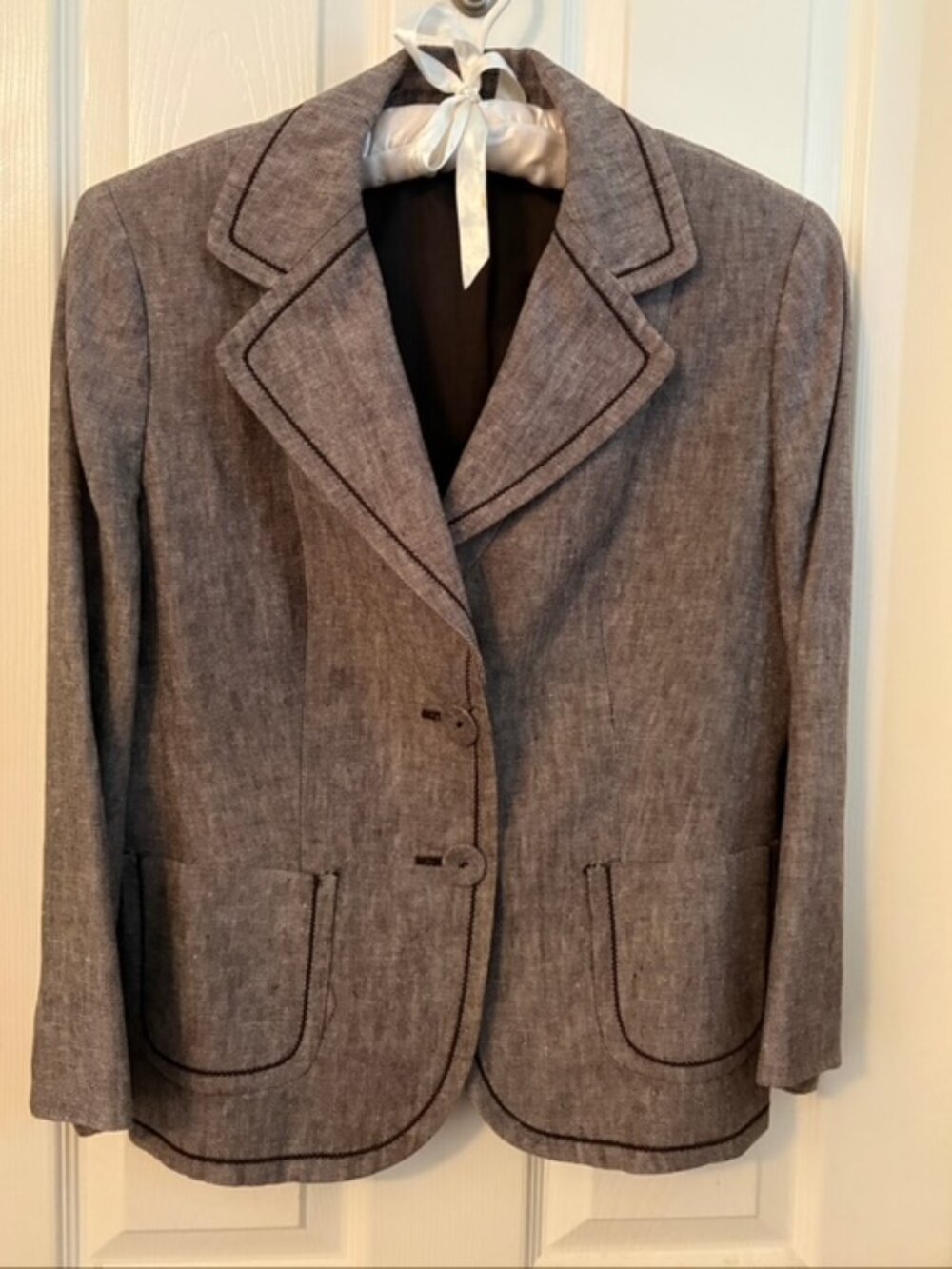 Brown linen blend jacket